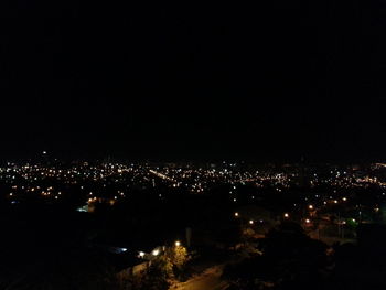 Illuminated cityscape at night