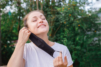 Young woman smiling