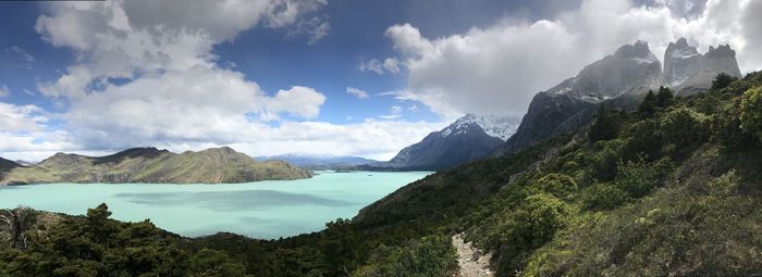 Panoramic view of mountains against sky