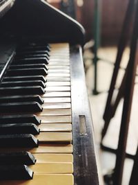 Close-up of piano keys