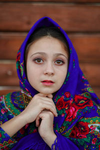 Young girl in traditional folk clothes