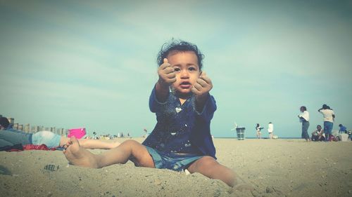 Portrait of woman at beach