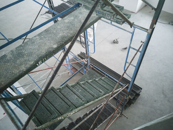 High angle view of spiral staircase