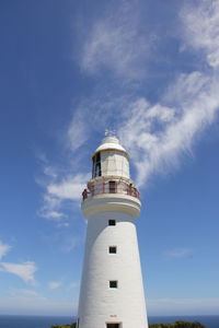 Low angle view of lighthouse against sky