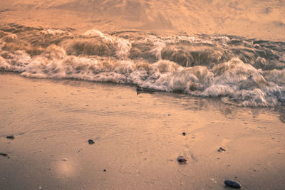 Scenic view of beach during sunset