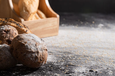 Close-up of bread on table