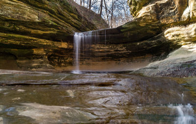 Scenic view of waterfall