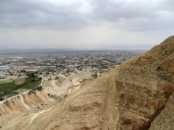 Aerial view of landscape against sky