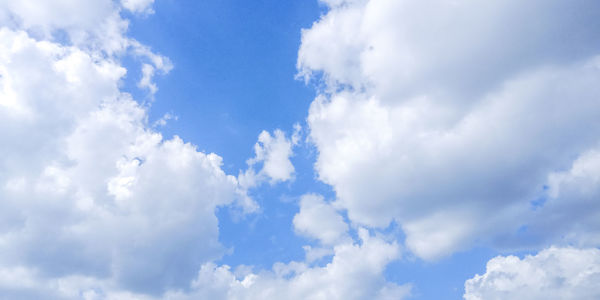 Low angle view of clouds in blue sky