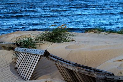 High angle view of beach
