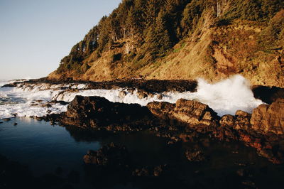 Rock formations in sea