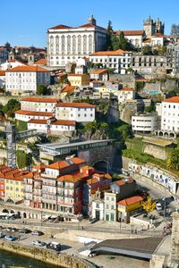 High angle view of buildings in town - porto