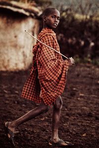 Side view portrait of a girl