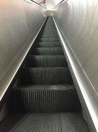 High angle view of escalator