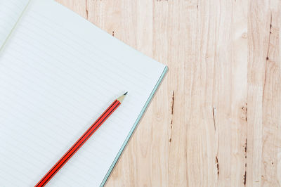 High angle view of pencil on table