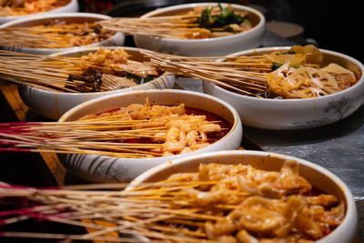 Close-up of food on table