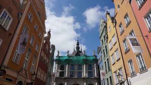 Low angle view of buildings against sky