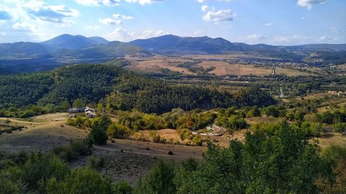 High angle view of landscape against sky