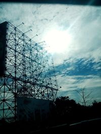 Low angle view of silhouette building against sky