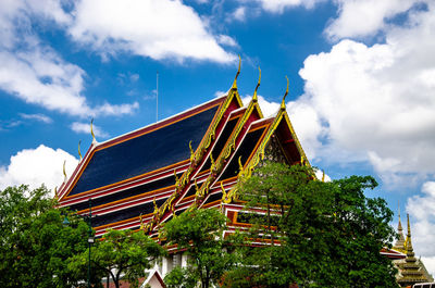 Low angle view of traditional building against sky