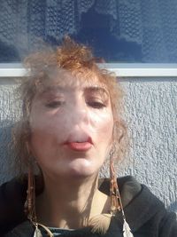 Portrait of woman at home