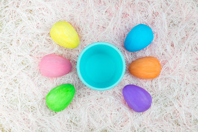 High angle view of multi colored pencils