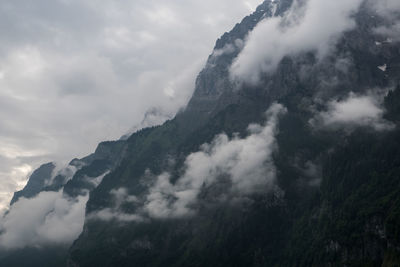 Low angle view of mountain against sky