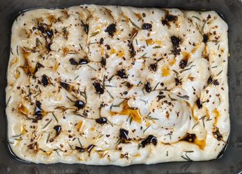 Close-up of pizza on table