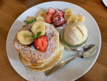 Close-up of dessert in plate on table