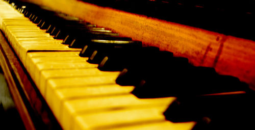 Close-up of piano keys