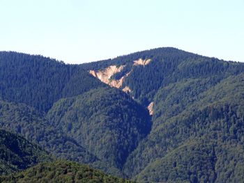Scenic view of mountains against clear sky