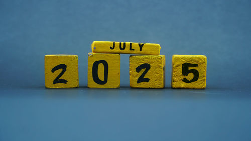 Close-up of toy blocks on table
