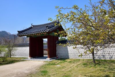 Exterior of building against clear sky