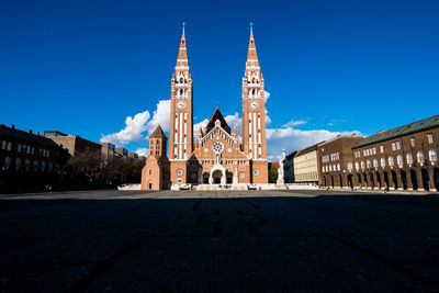 View of historic building against blue sky