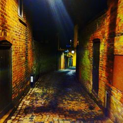 Narrow alley along buildings