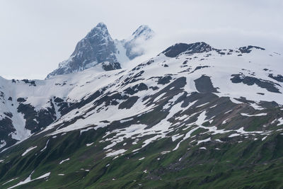 Scenic view of snowcapped mountains