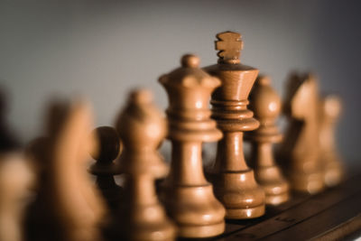 Close-up of chess pieces