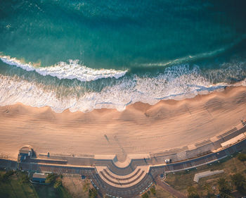 High angle view of beach and sea