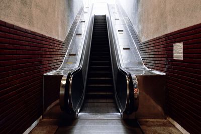 Staircase escalator in corridor