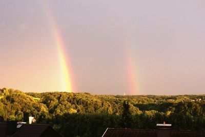 Scenic view of rainbow against sky