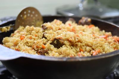 Close-up of meal served in bowl