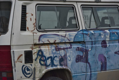 Full frame shot of old car window