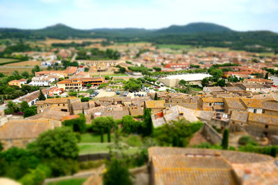 High angle view of townscape