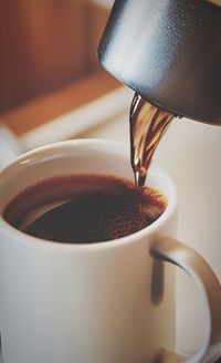 Close-up of coffee on table