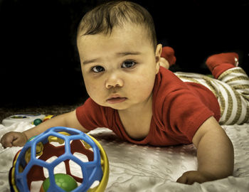 Portrait of boy playing