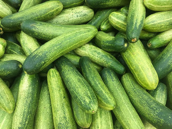 Full frame shot of cucumbers for sale at market