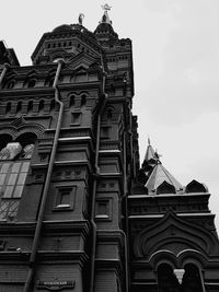 Low angle view of temple building against sky