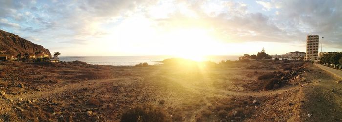 Panoramic view of sunset over sea