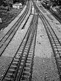 Railroad track at night