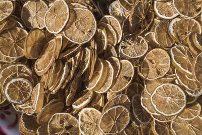 Full frame shot of patterned pattern of dried citrus slices